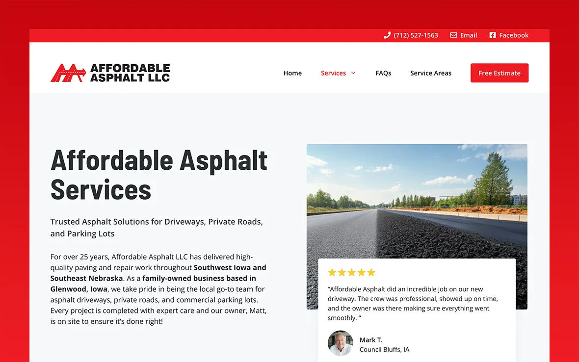 Affordable Asphalt website