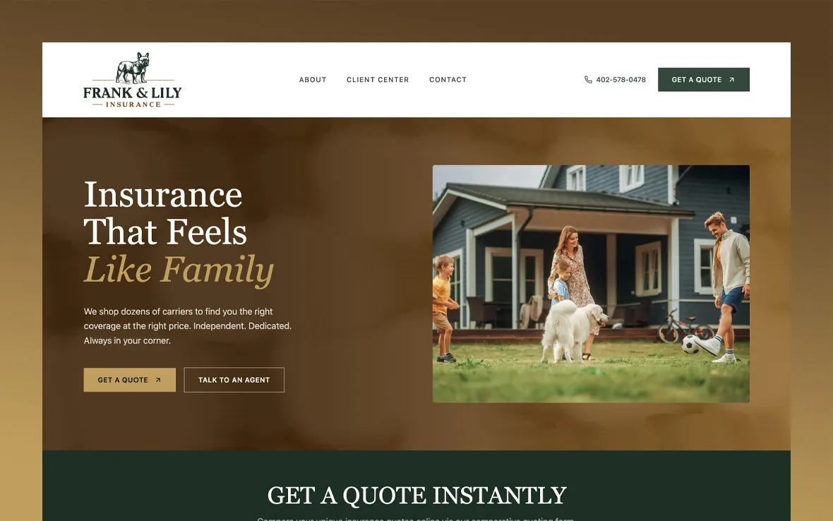 Frank & Lily Insurance website