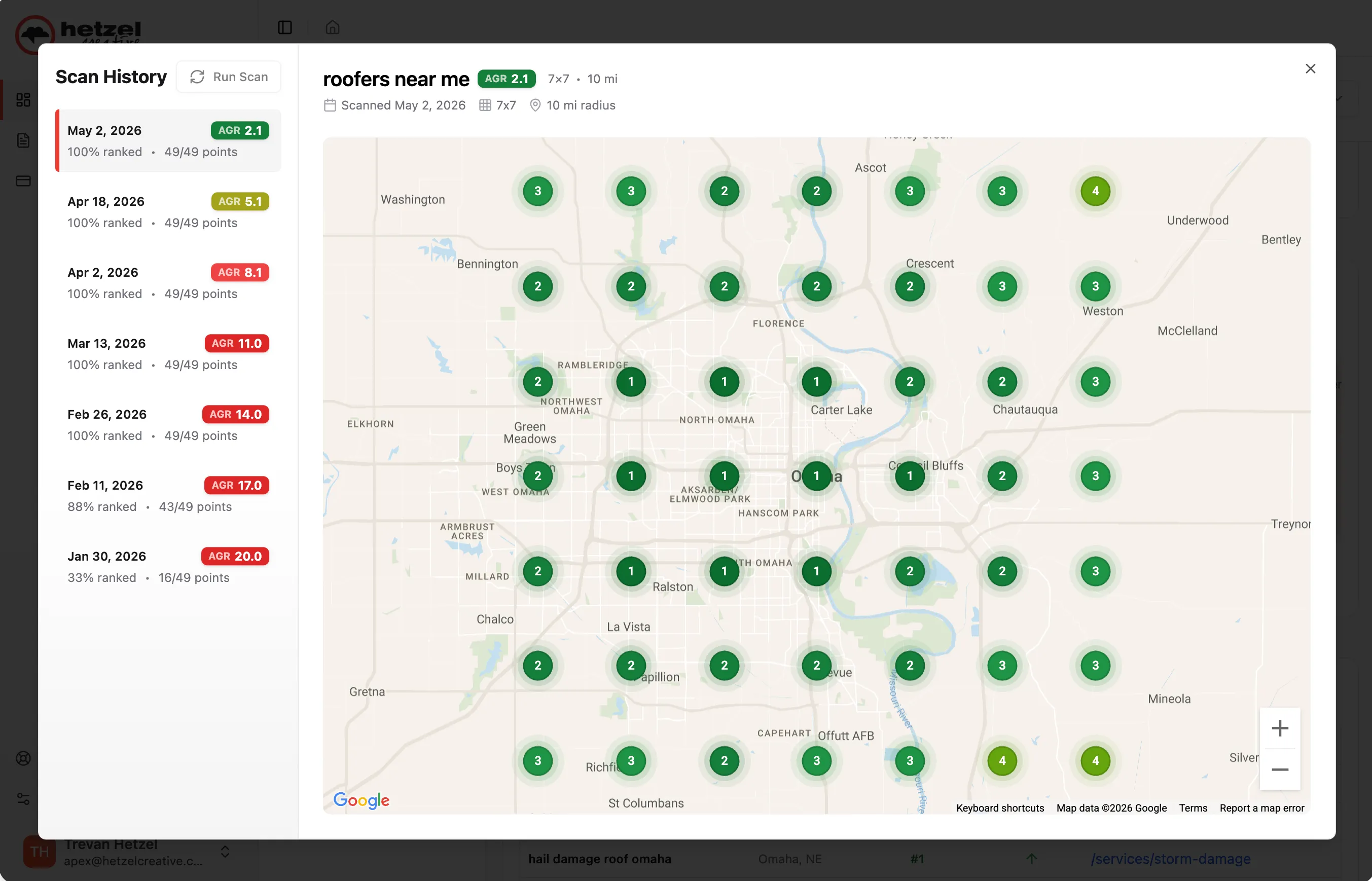 Hub geogrid reporting