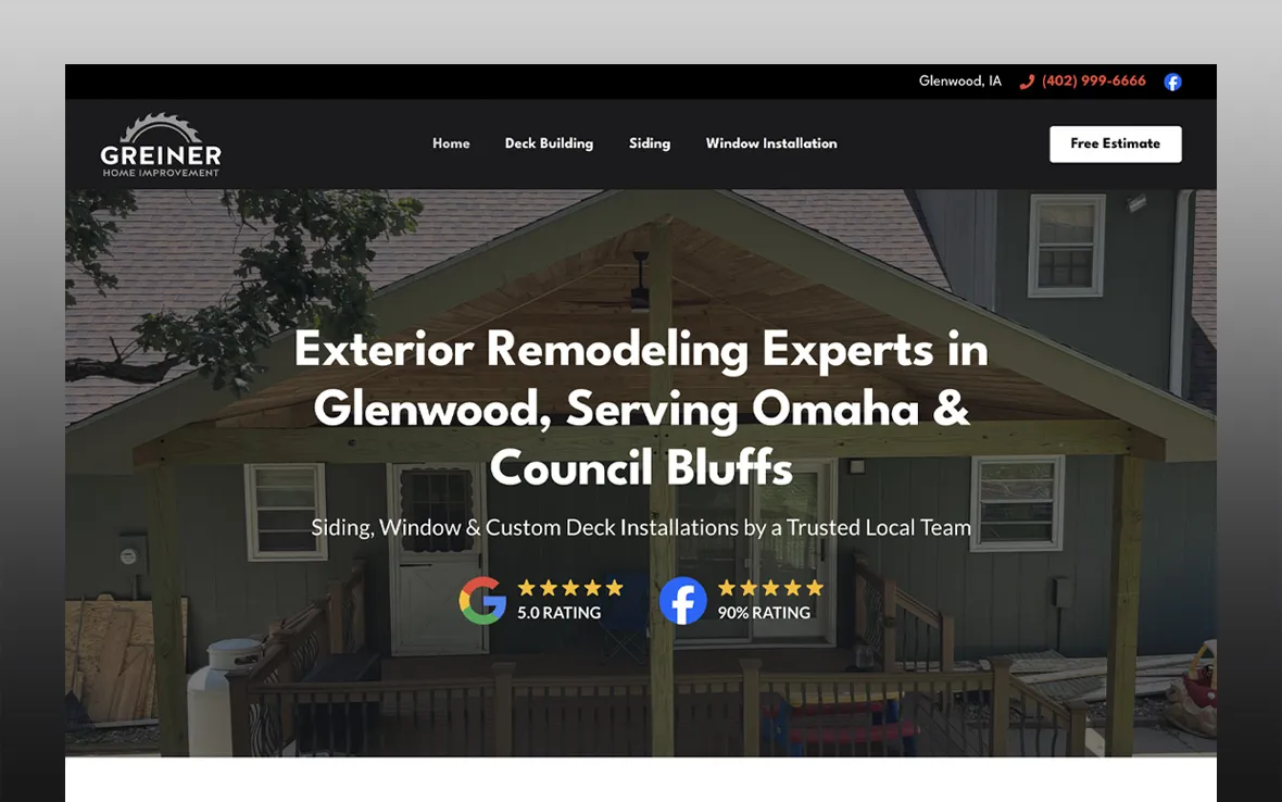 Greiner Home Improvement website