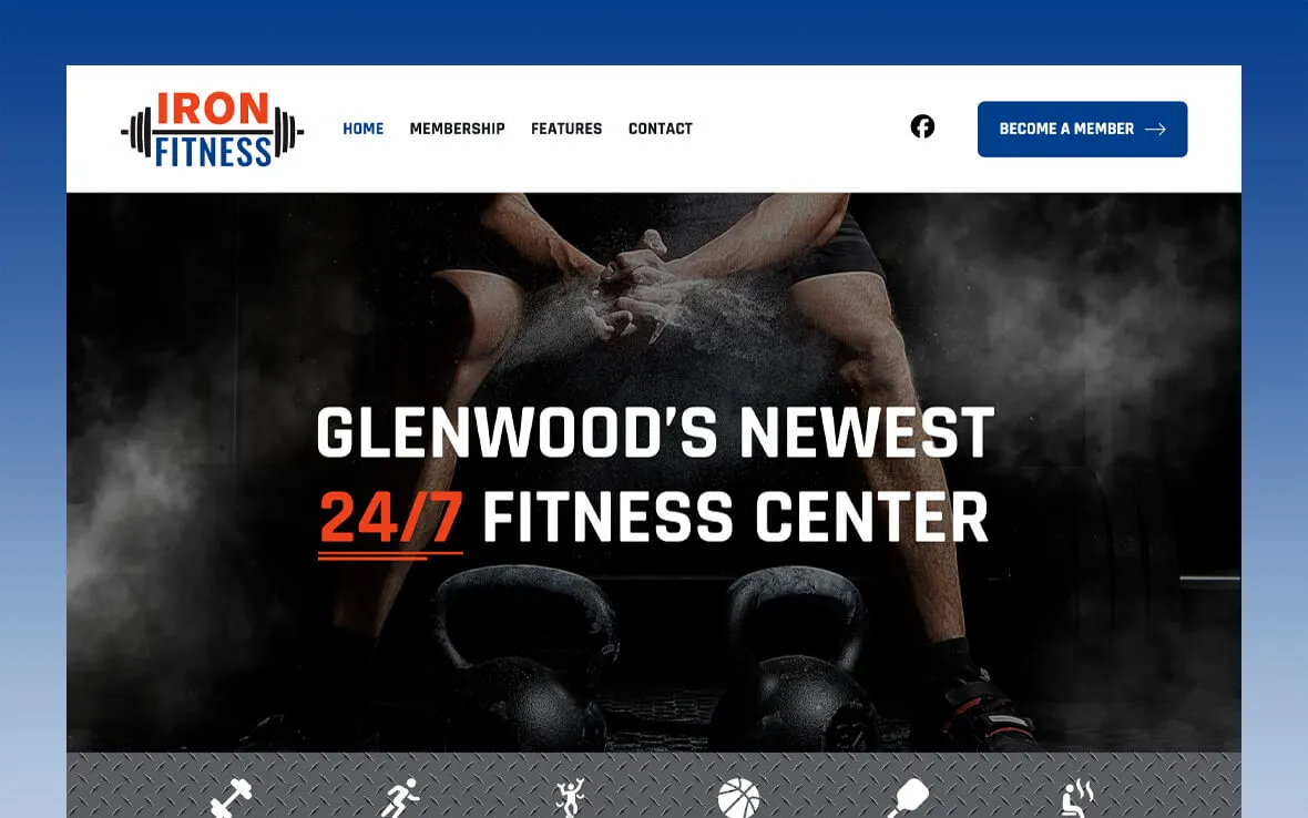 Iron Fitness Center website