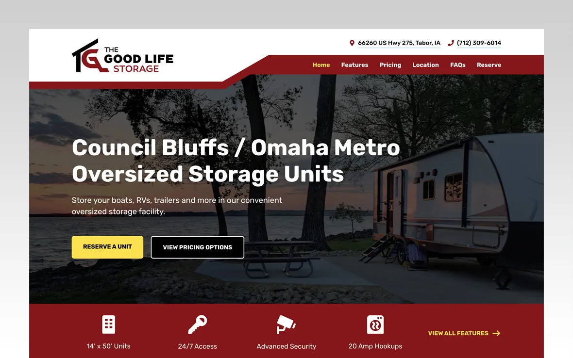 The Good Life Storage website